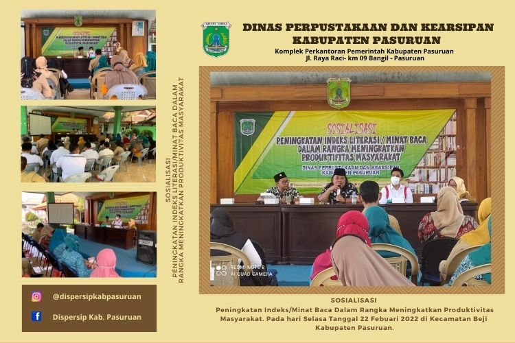 Sosialisasi Peningkatan Indeks/ Minat Baca Dalam Rangka Meningkatkan Produktifitas Masyarakat  Tahun 2022